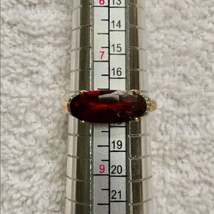 Garnet stone in Gold over silver and Diamonaire